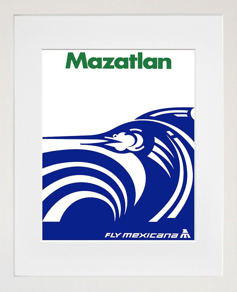 Travel Art Mazatlan Mexico Print Poster Mexican Vintage Home Decor (XR98)