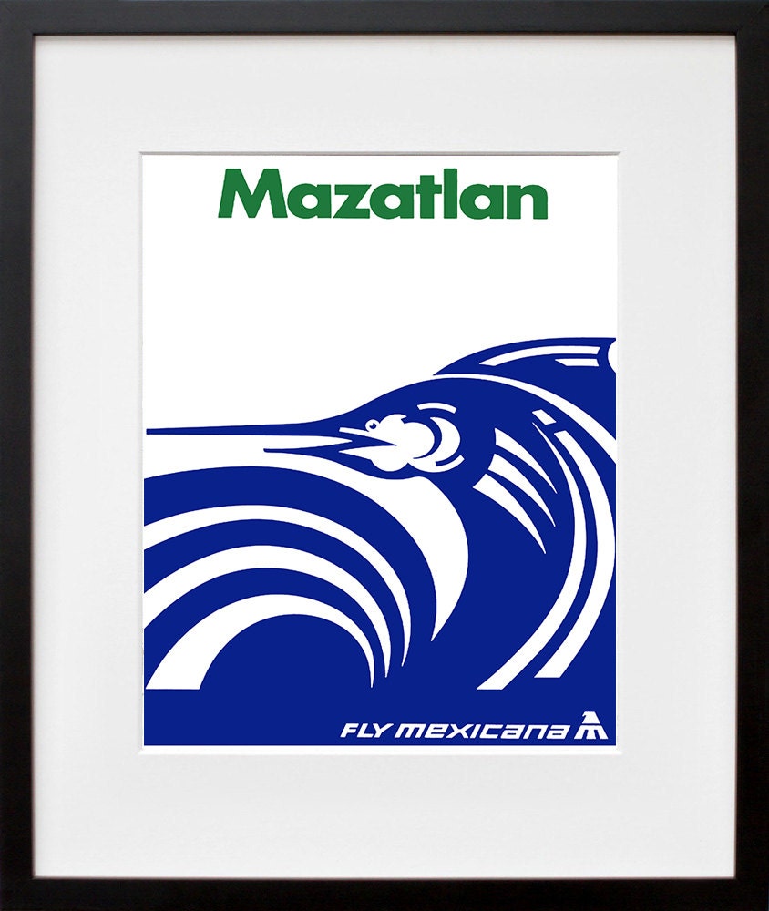 Travel Art Mazatlan Mexico Print Poster Mexican Vintage Home Decor (XR98)