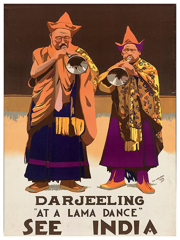 Travel Poster Tibet India Vintage Print Wall Art (ZT238)