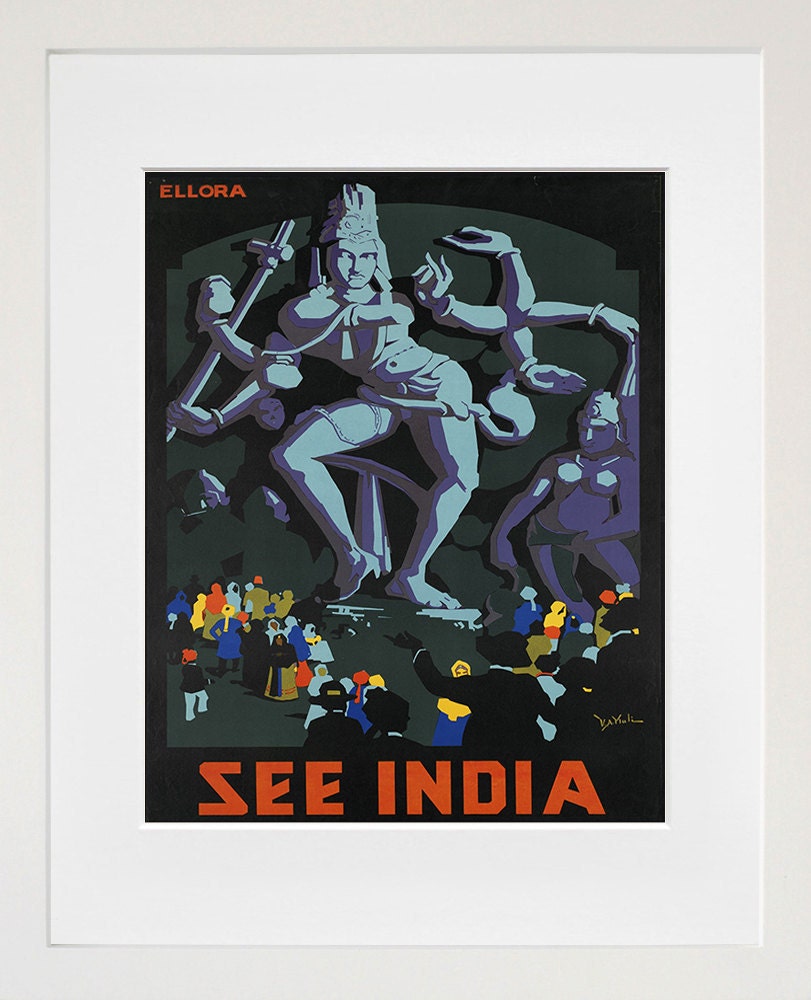 Travel Art India Poster Vintage Temple Print Wall Decor (ZT235)