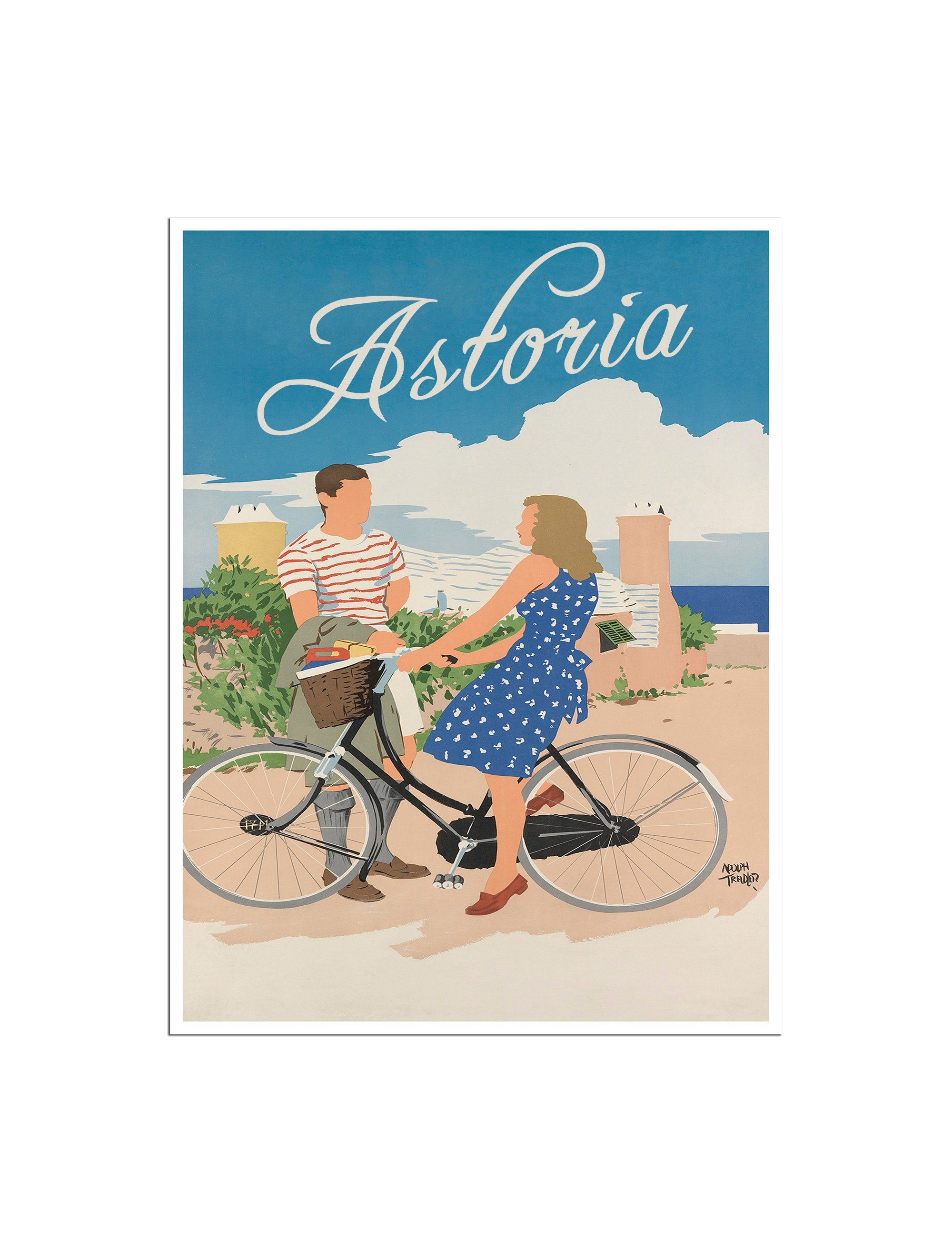 Astoria Oregon Art Travel Poster Vintage Oregon Coast Print (XR2918)