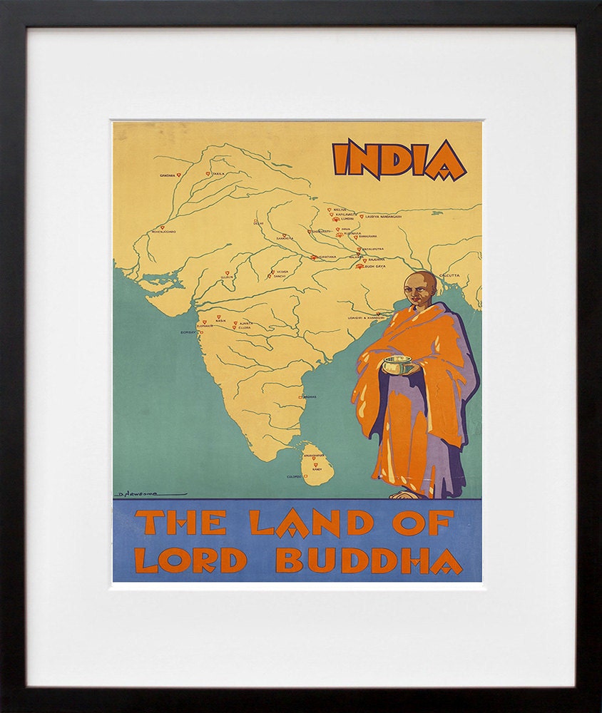 India Travel Poster Vintage Print Wall Art (ZT240)