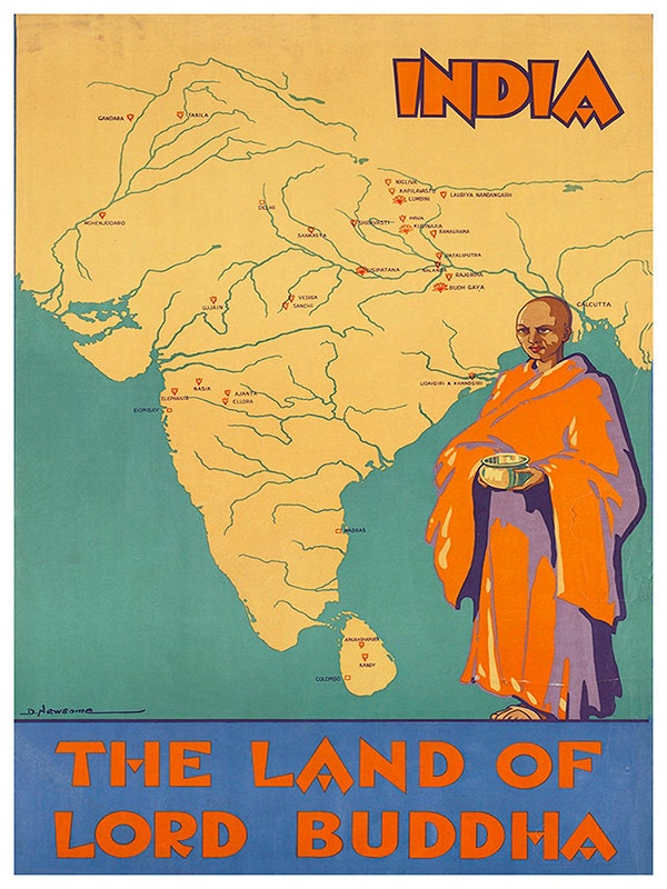 India Travel Poster Vintage Print Wall Art (ZT240)
