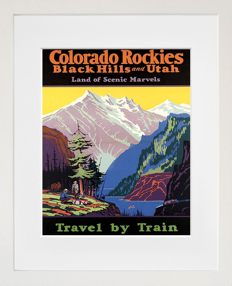 Colorado Rockies National Parks Art Travel Poster Print Vintage Home Decor (ZT188)