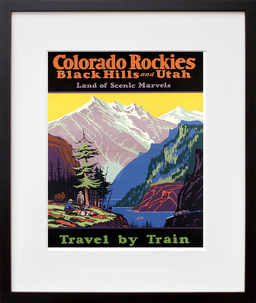 Colorado Rockies National Parks Art Travel Poster Print Vintage Home Decor (ZT188)