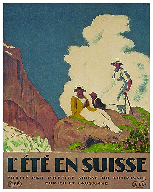 Switzerland Art Print Swiss Home Decor Travel Poster (XR112)