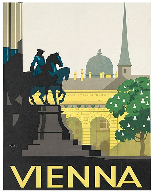 Travel Poster Vienna Austria Art Print Home Decor (ZT347)