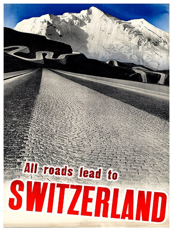 Switzerland Art Print Travel Poster Swiss Home Decor (ZT285)