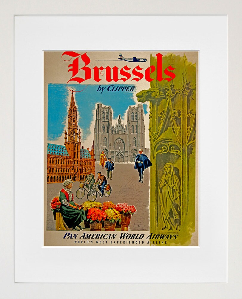 Belgium Travel Poster Brussels Wall Art Print (ZT294)
