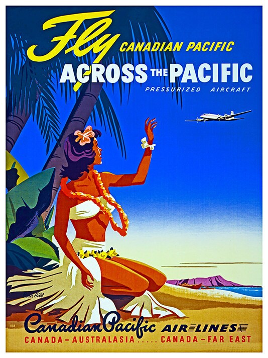 Pacific Islands Travel Art Print Hawaii Home Decor (ZT323)