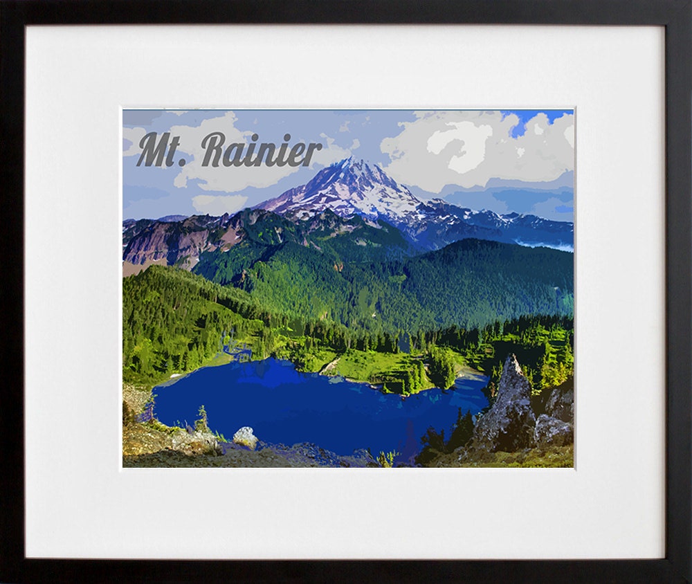 Mt. Rainier National Park Poster Travel Art Print Home Decor (ZB10)