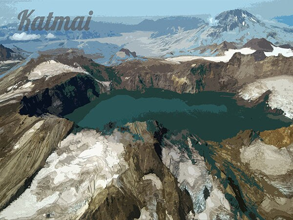 Katmai National Park Poster Alaska Travel Art Print Home Decor (ZB13)