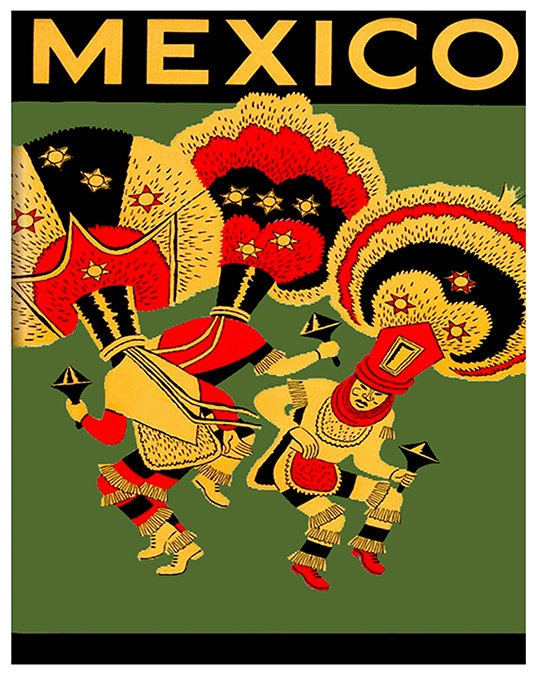 Mexico Travel Poster Mexican Art Print Home Decor (ZT399)