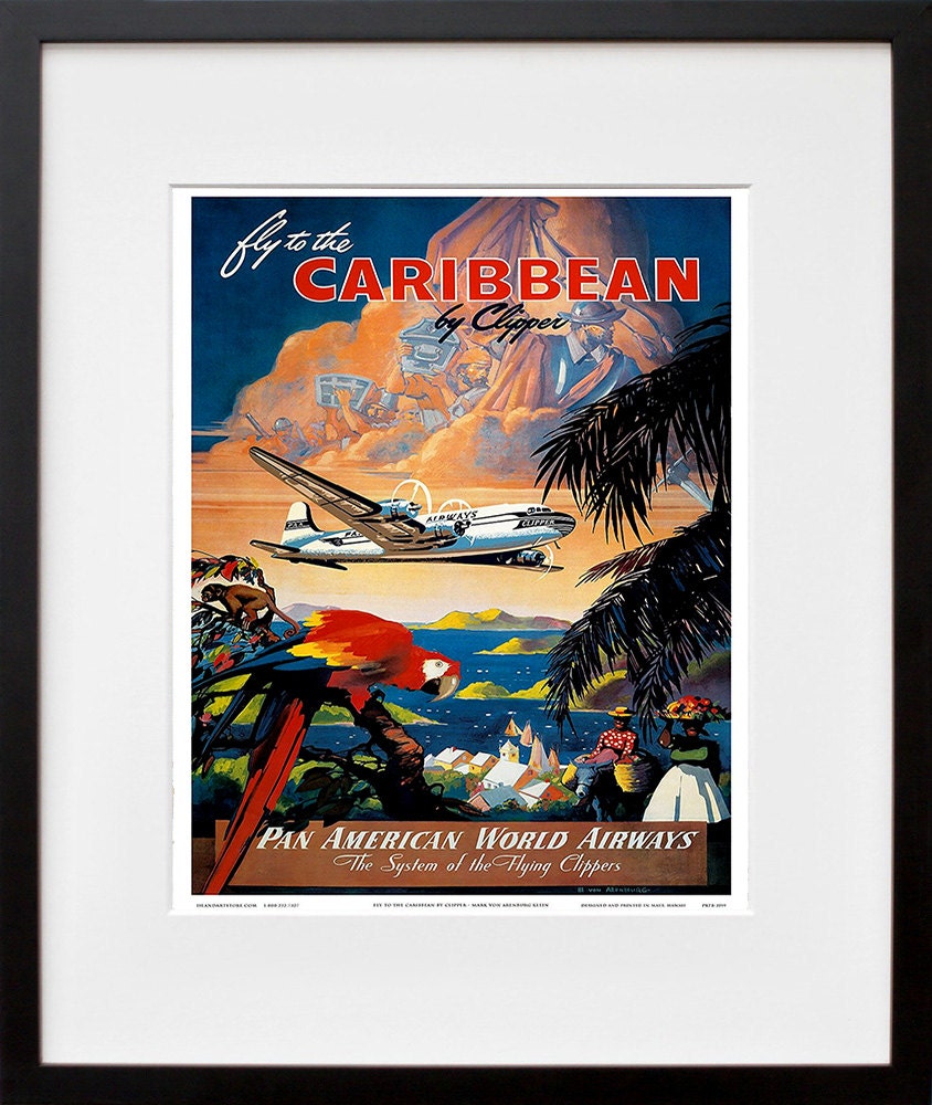 Caribbean Travel Poster Wall Art Print Home Decor (ZT611)
