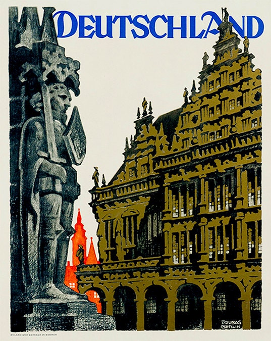 Germany Travel Poster German Wall Art Print Home Decor (ZT633)