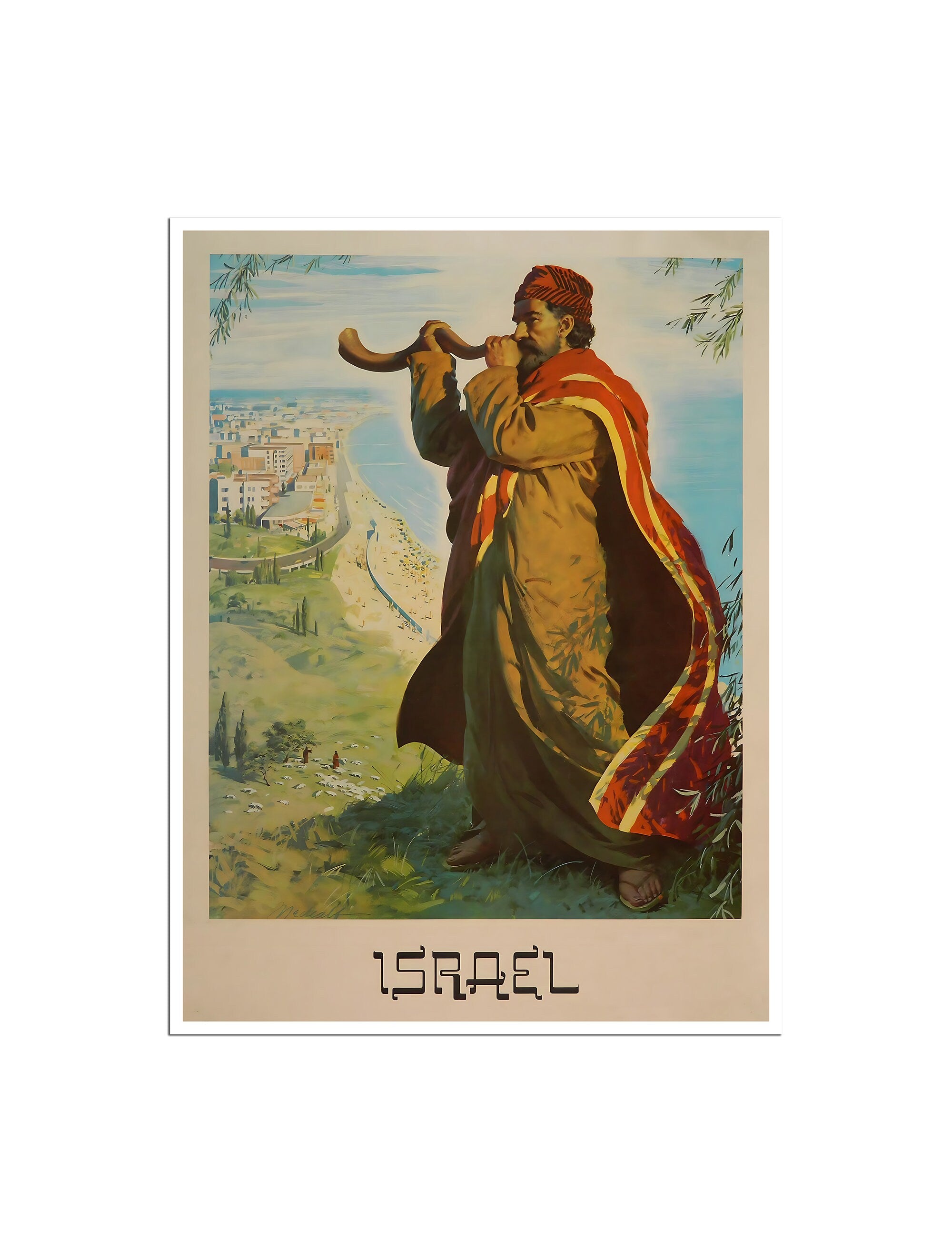 Israel Travel Poster Vintage Jewish Art Israel Heritage Print (XR4666)