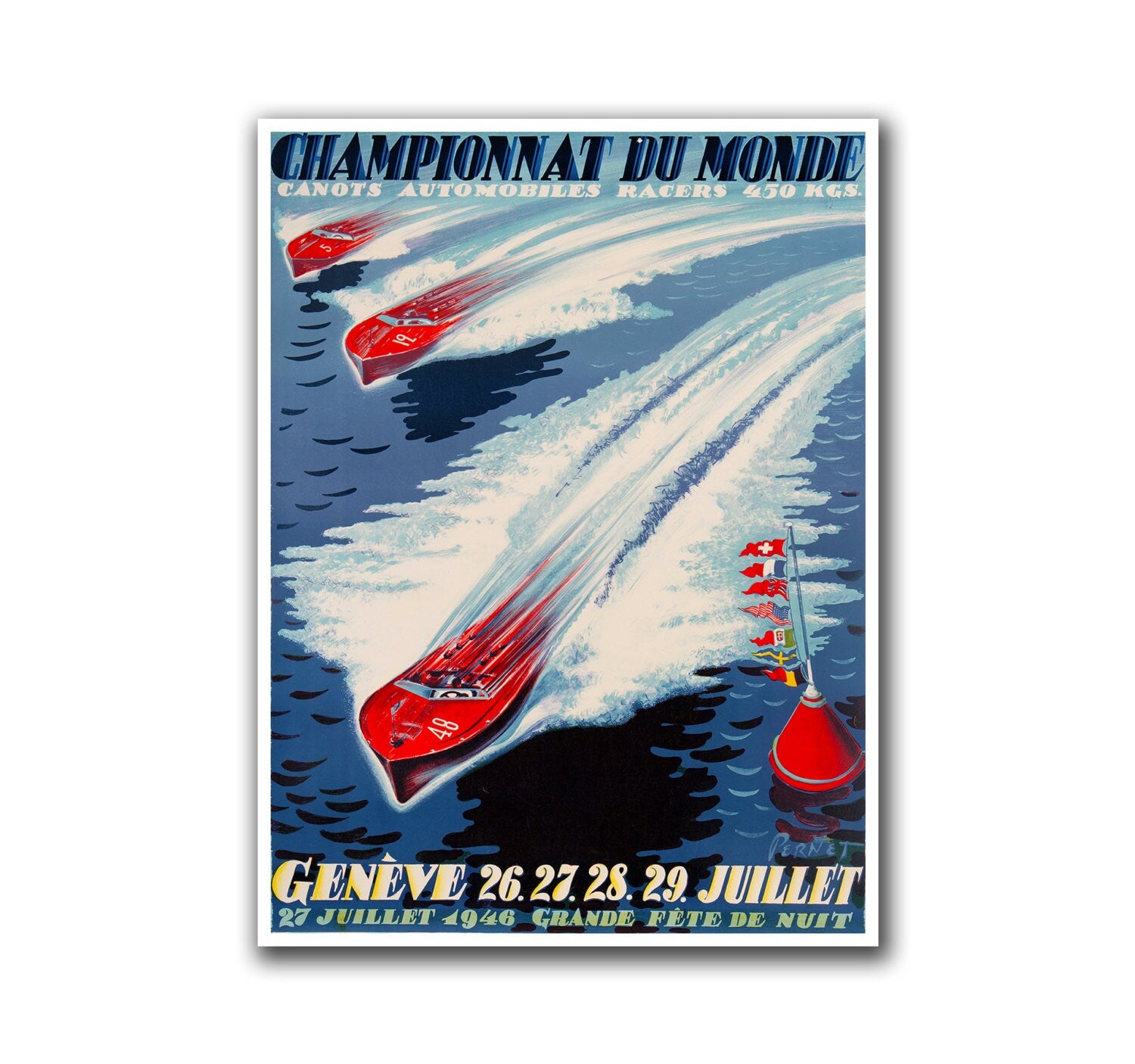 Boating Poster Retro Art Racing  Sports Decor Print (H96)