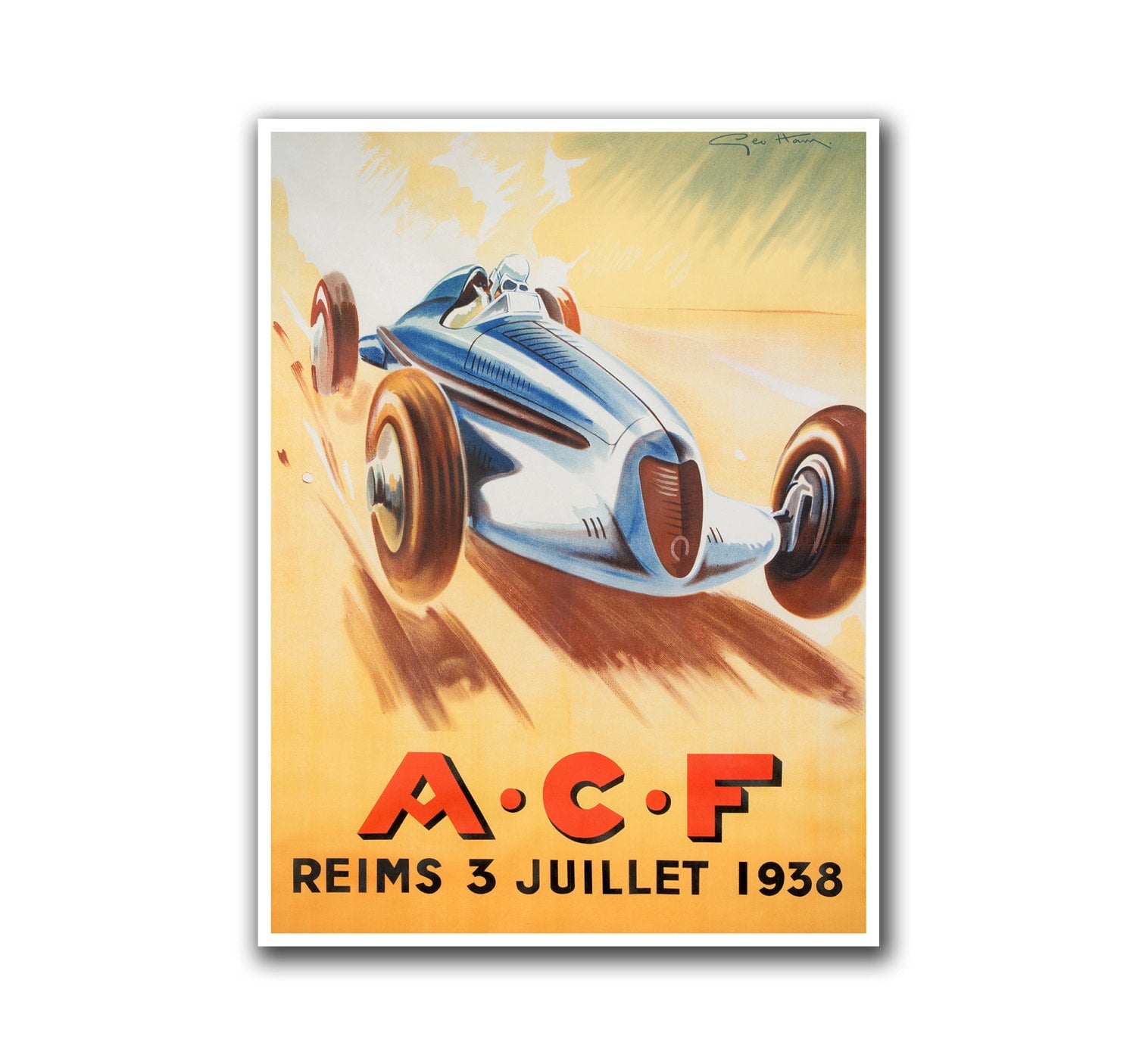 Vintage Travel Art Race Car Poster Sports Decor Art Retro Decor Print (H13)