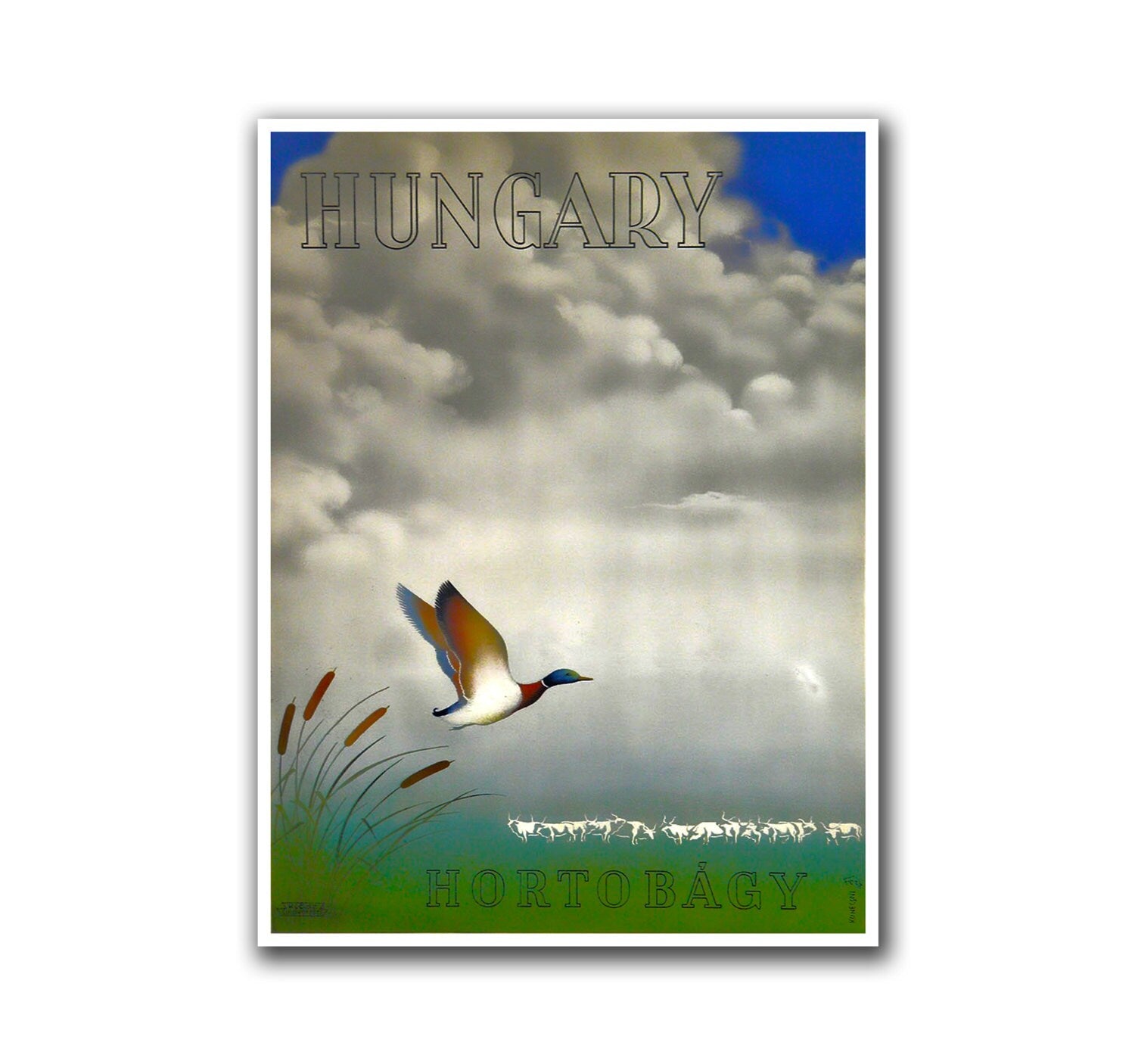 Hungary Travel Poster Hunting Art Man Cave Vintage Decor Retro Print (H47)