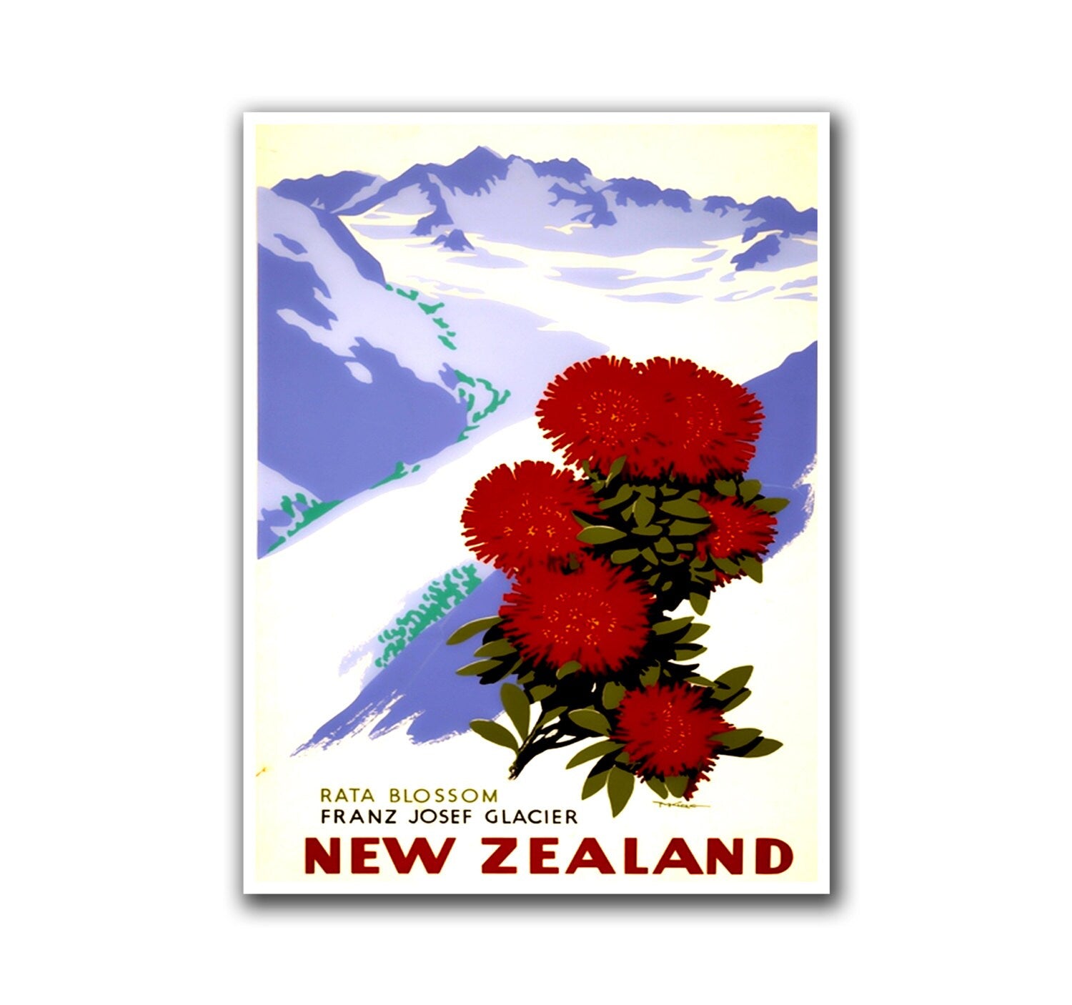 New Zealand Travel Poster Home Decor Hiking Wall Art Print (H128)
