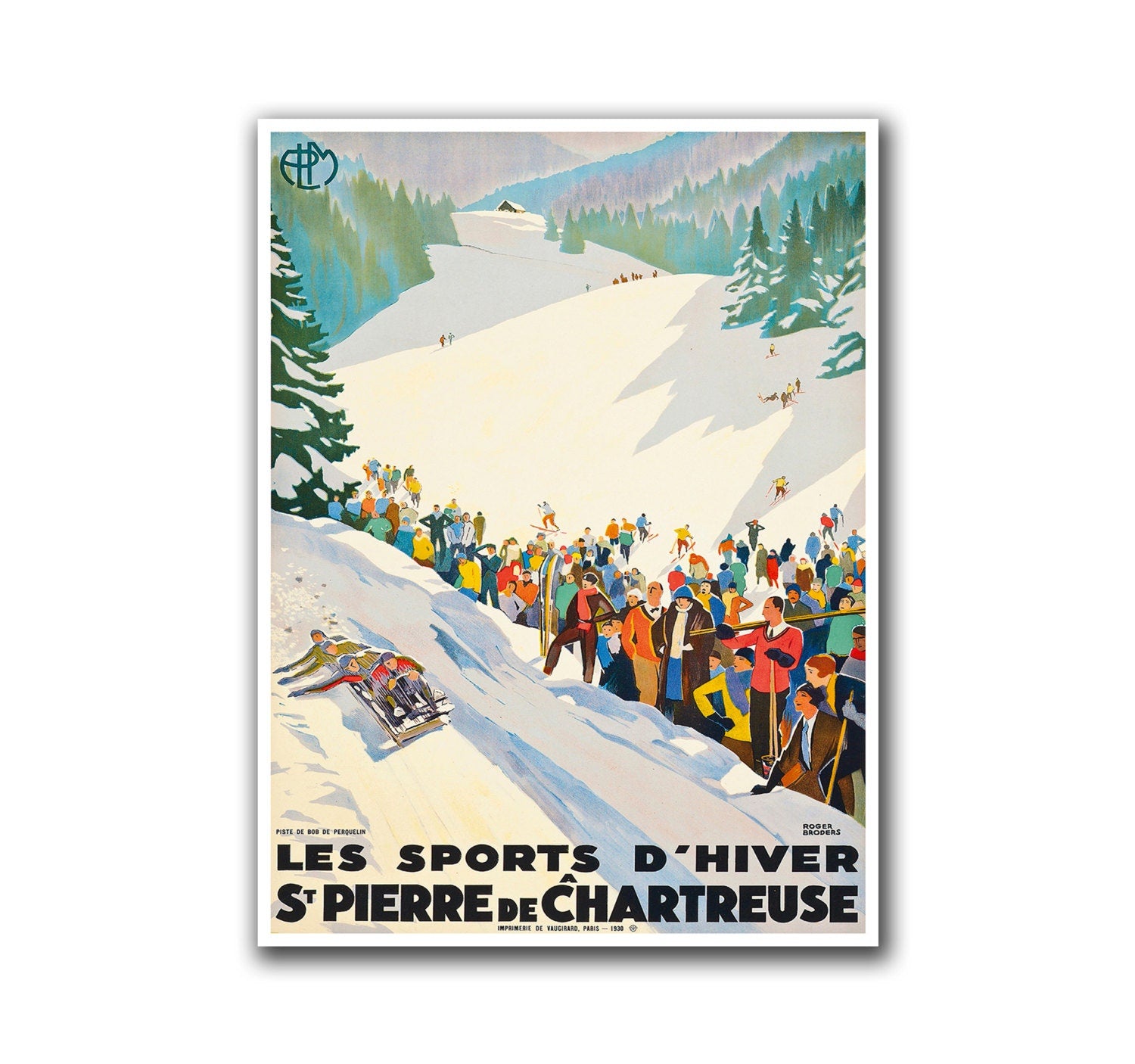 French Travel Decor France Ski Poster Sports Retro Art Vintage Print (H93)