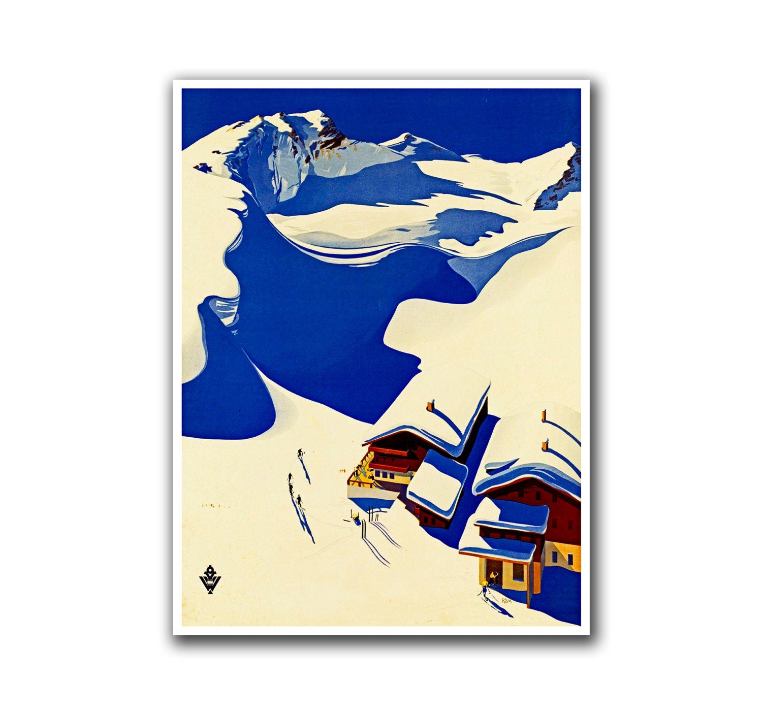 Ski Poster Austria Sports Art Retro Decor Vintage Print (H180)