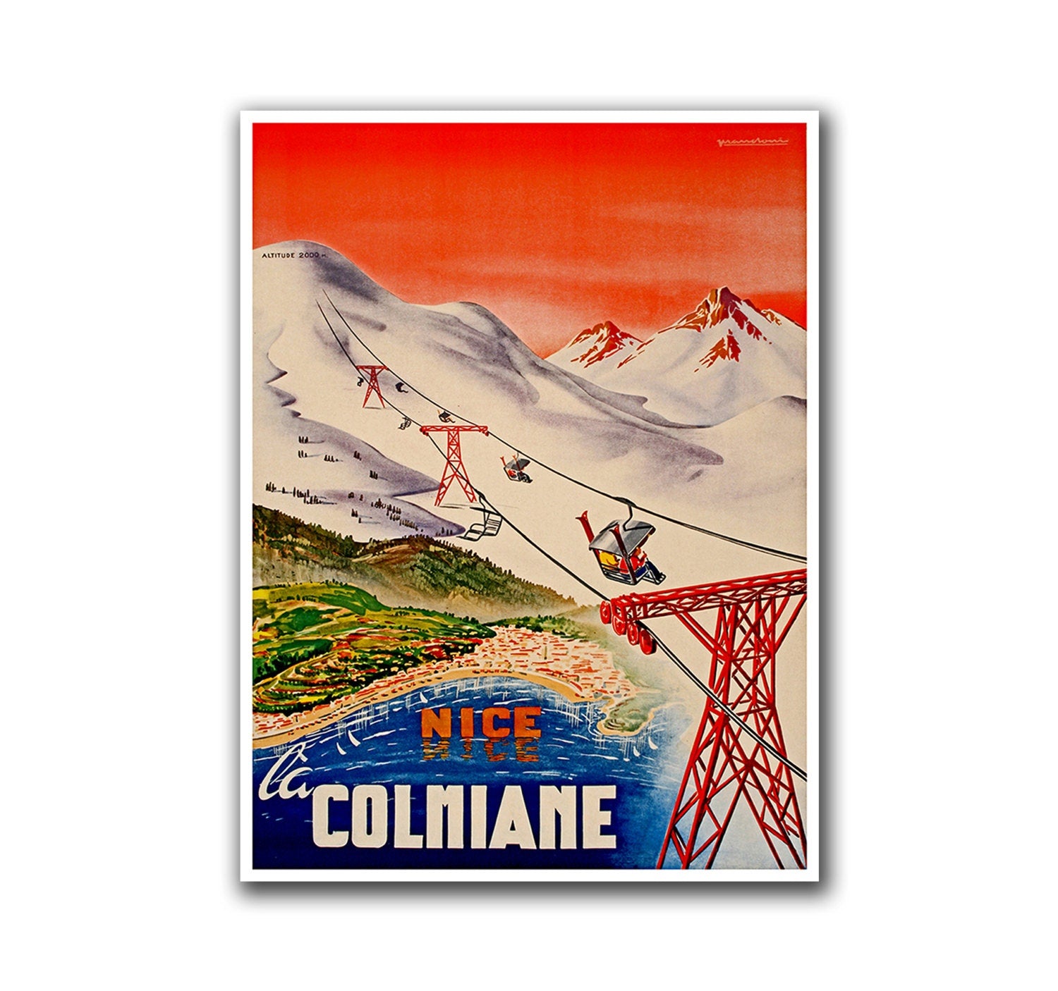 Nice Travel Art France Ski Poster Sports Retro Decor Vintage Print (H186)
