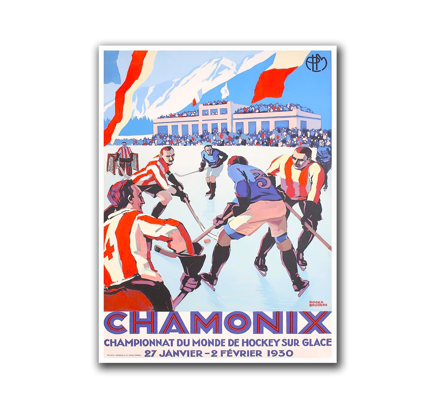 Ice Hockey Art Ski Decor Travel Skiing Poster Sports Retro Art Vintage Print (H64)