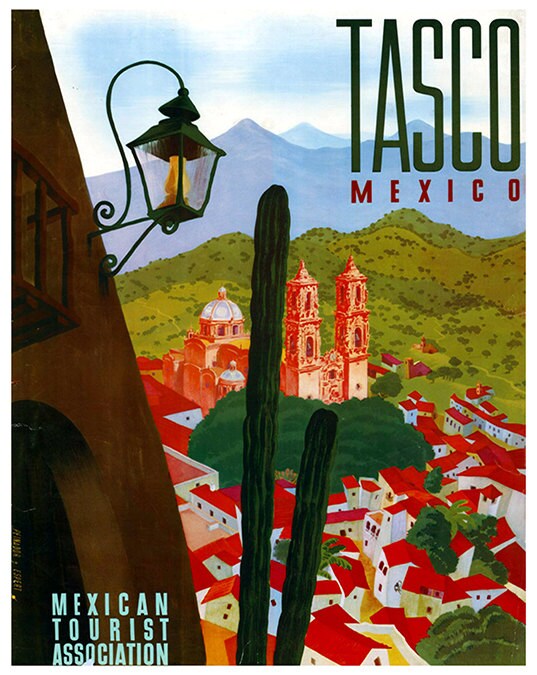 Mexico Retro Poster Taxco Mexican Art Travel Poster Wall Art Print (XR173)