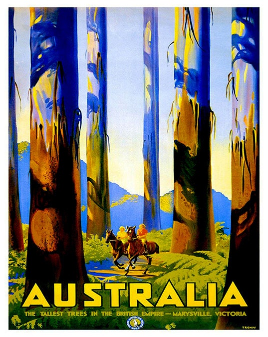 Australia Travel Poster Home Decor Australian Wall Art Print (ZT541)