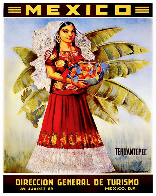 Mexico Travel Poster Home Decor Mexican Wall Art Print (ZT539)