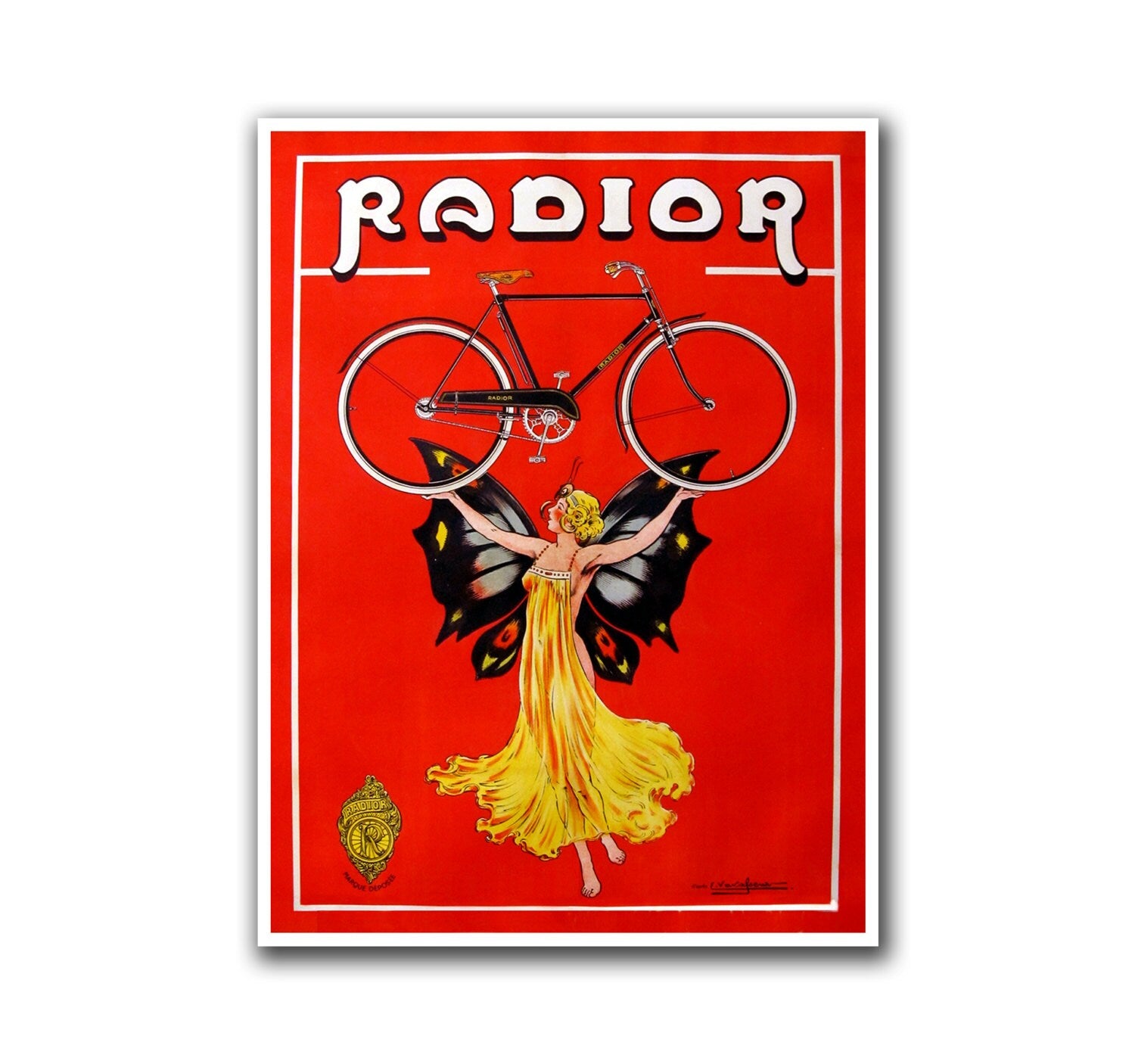 Bicycle Poster Vintage Cycling Decor Biking Art (H224)