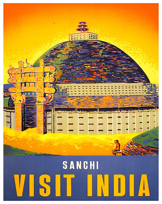 Vintage Travel Poster India Wall Art Print (ZT605)
