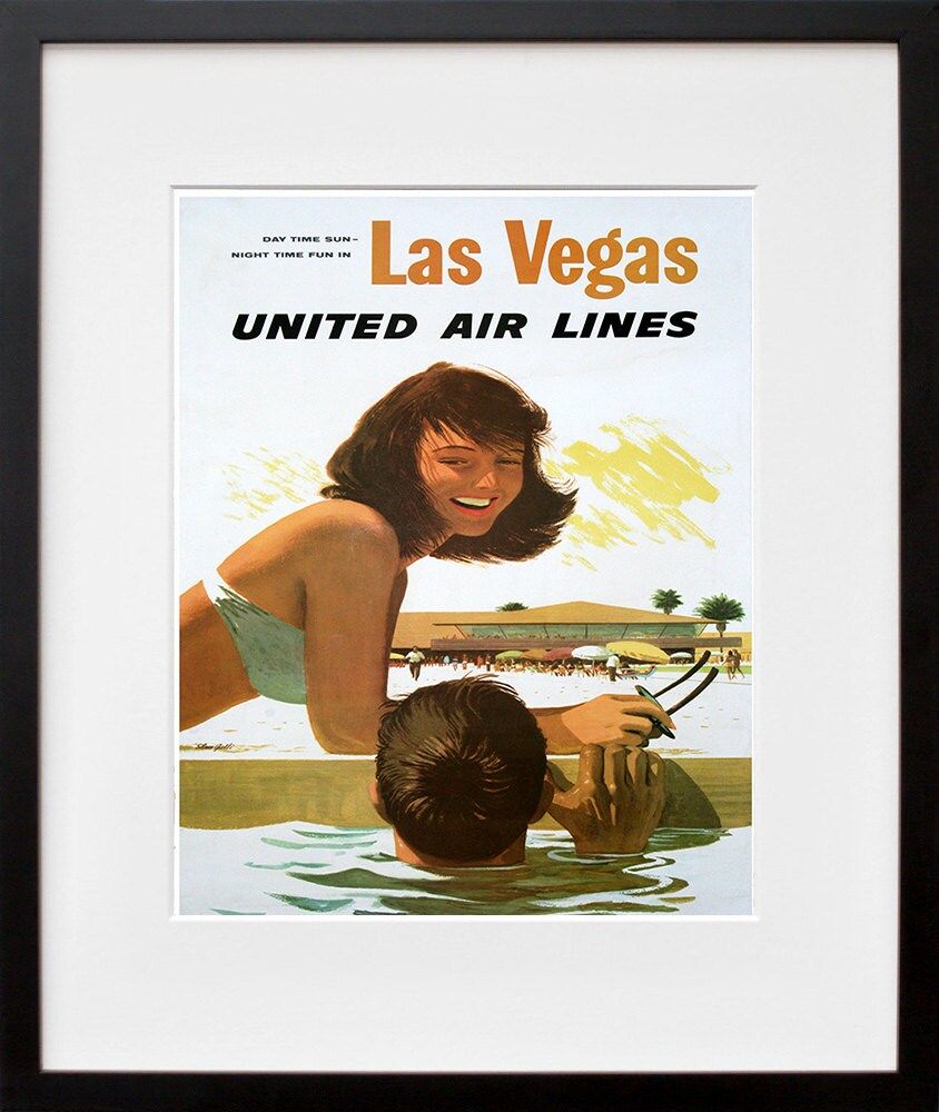 Las Vegas Vintage Travel Poster Wall Art Print (ZT551)