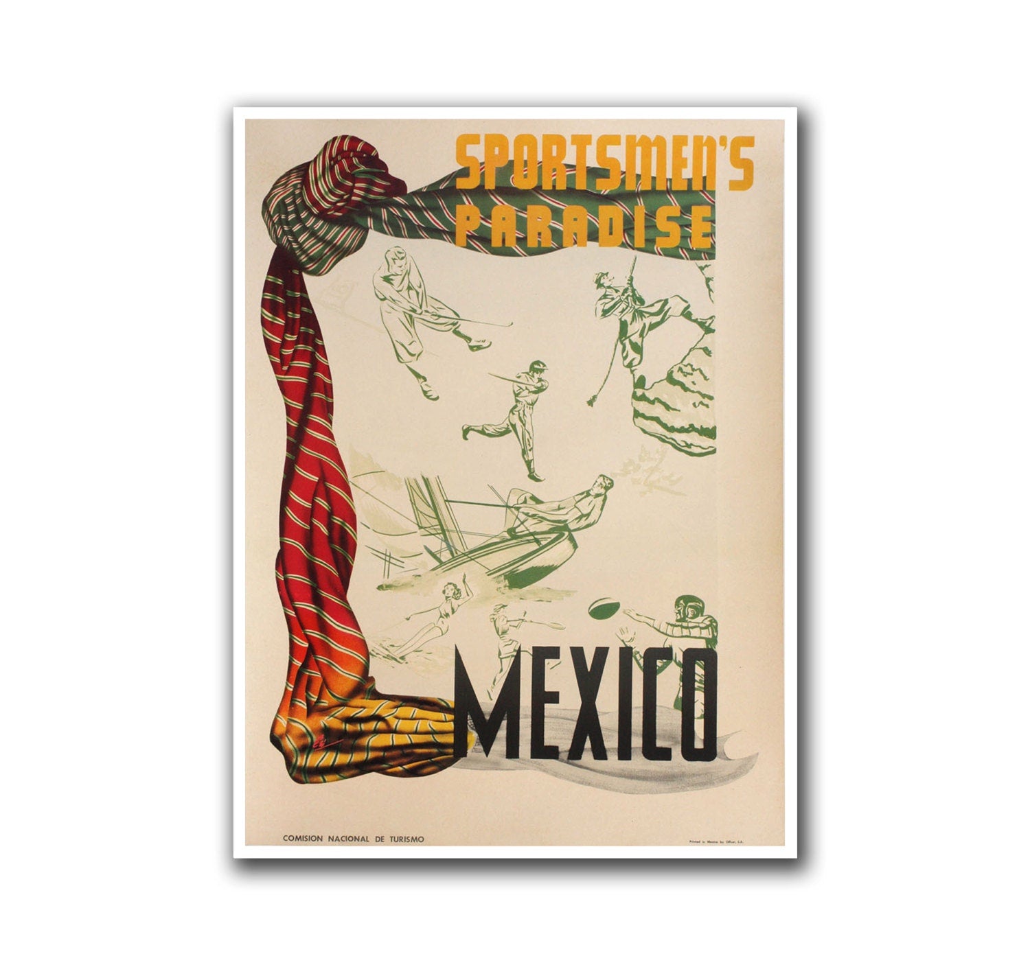 Retro Travel Poster Art Mexico Sports Home Decor Vintage Print (H257)