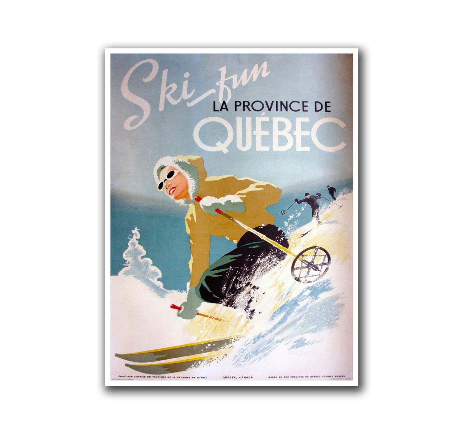 Retro Travel Art Quebec Canada Sports Poster Home Decor Vintage Print (H223)