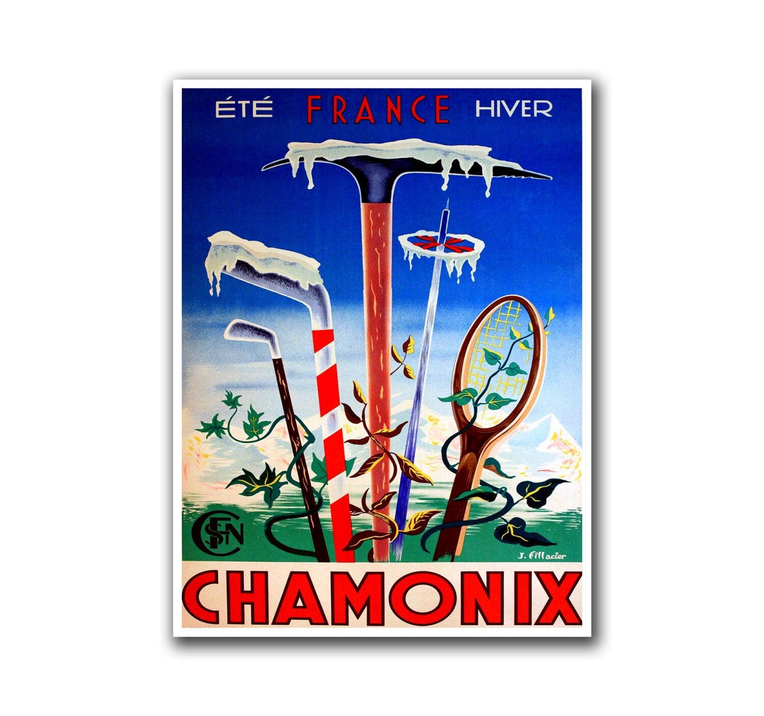 Retro Travel Art Chamonix France Sports Poster Home Decor Vintage Print (H252)
