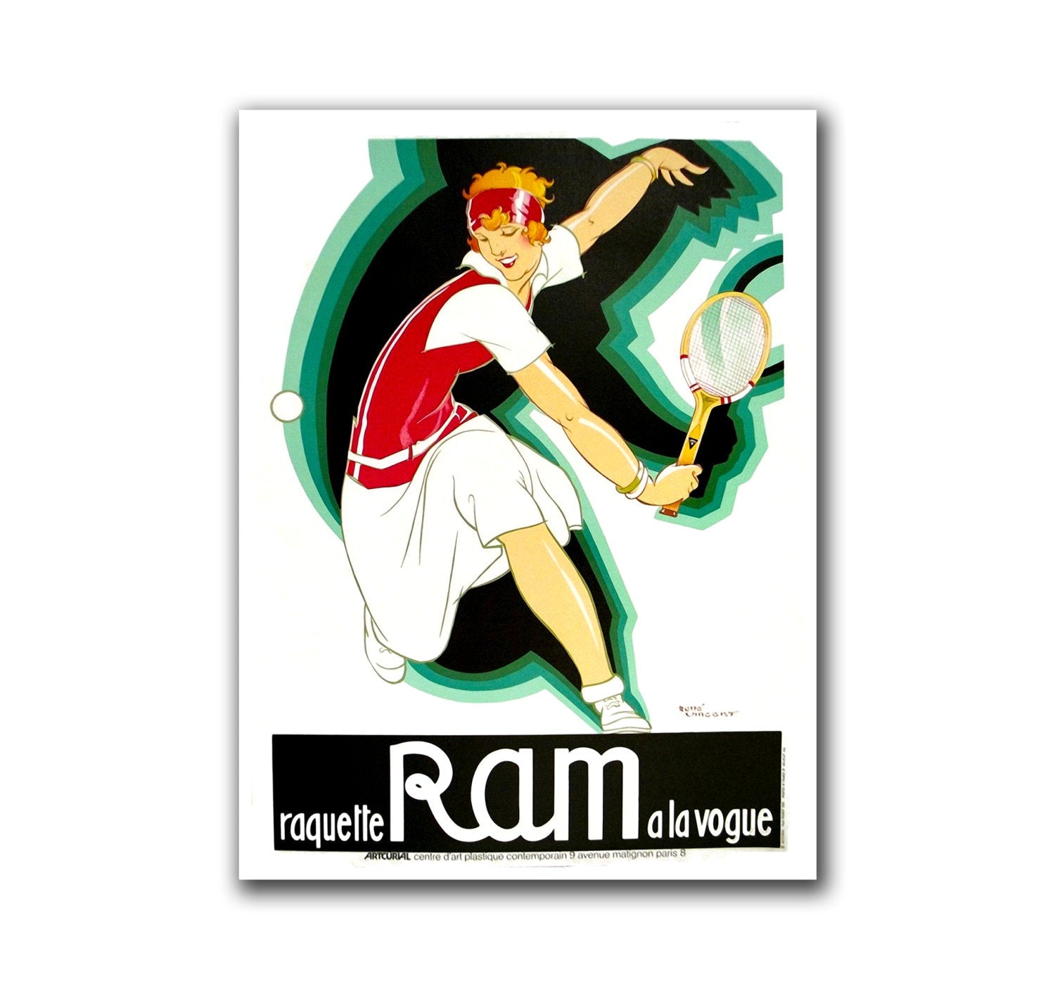 Vintage Tennis Print Sports Poster Wall Art (H266)