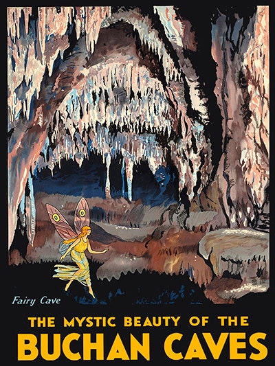 Australia Art Travel Poster Buchan Caves Vintage Sign Retro Print (ZT98)