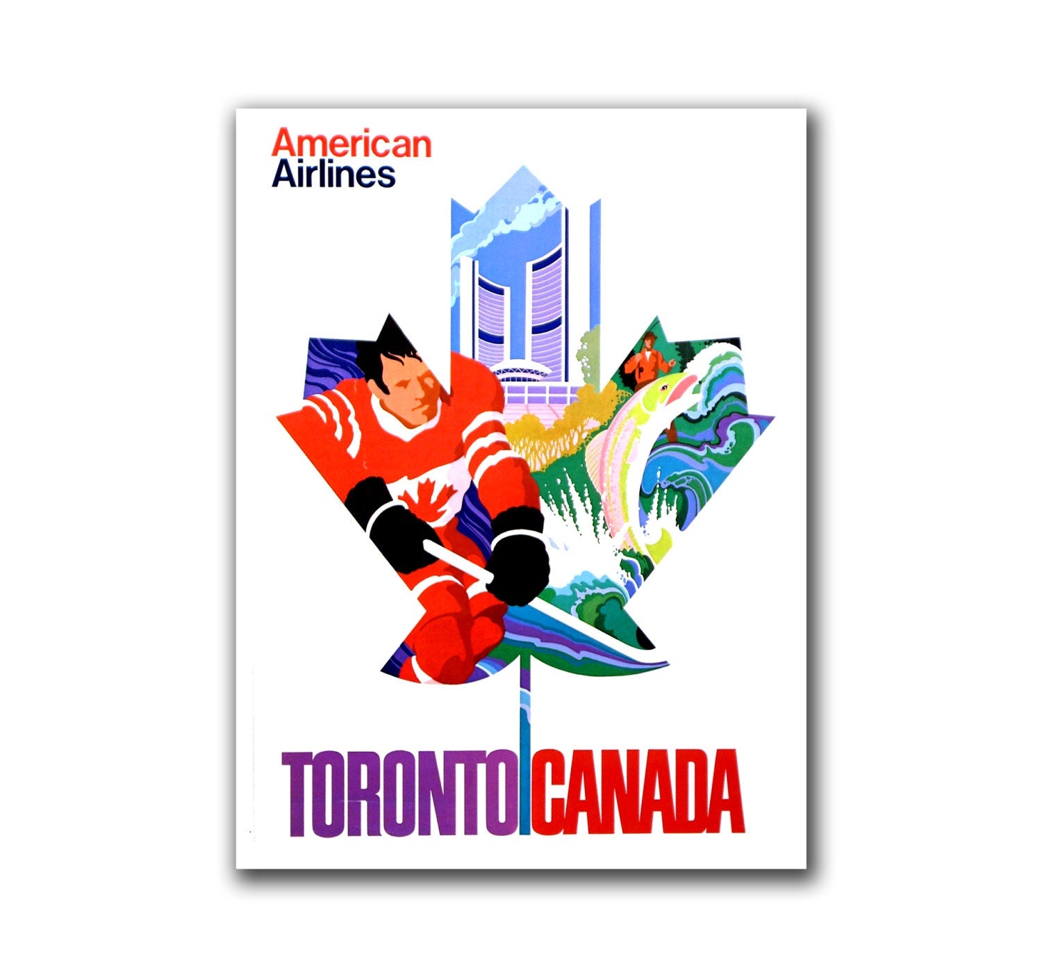 Travel Poster Toronto Canada Vintage Ski Sport Art Print (H272)