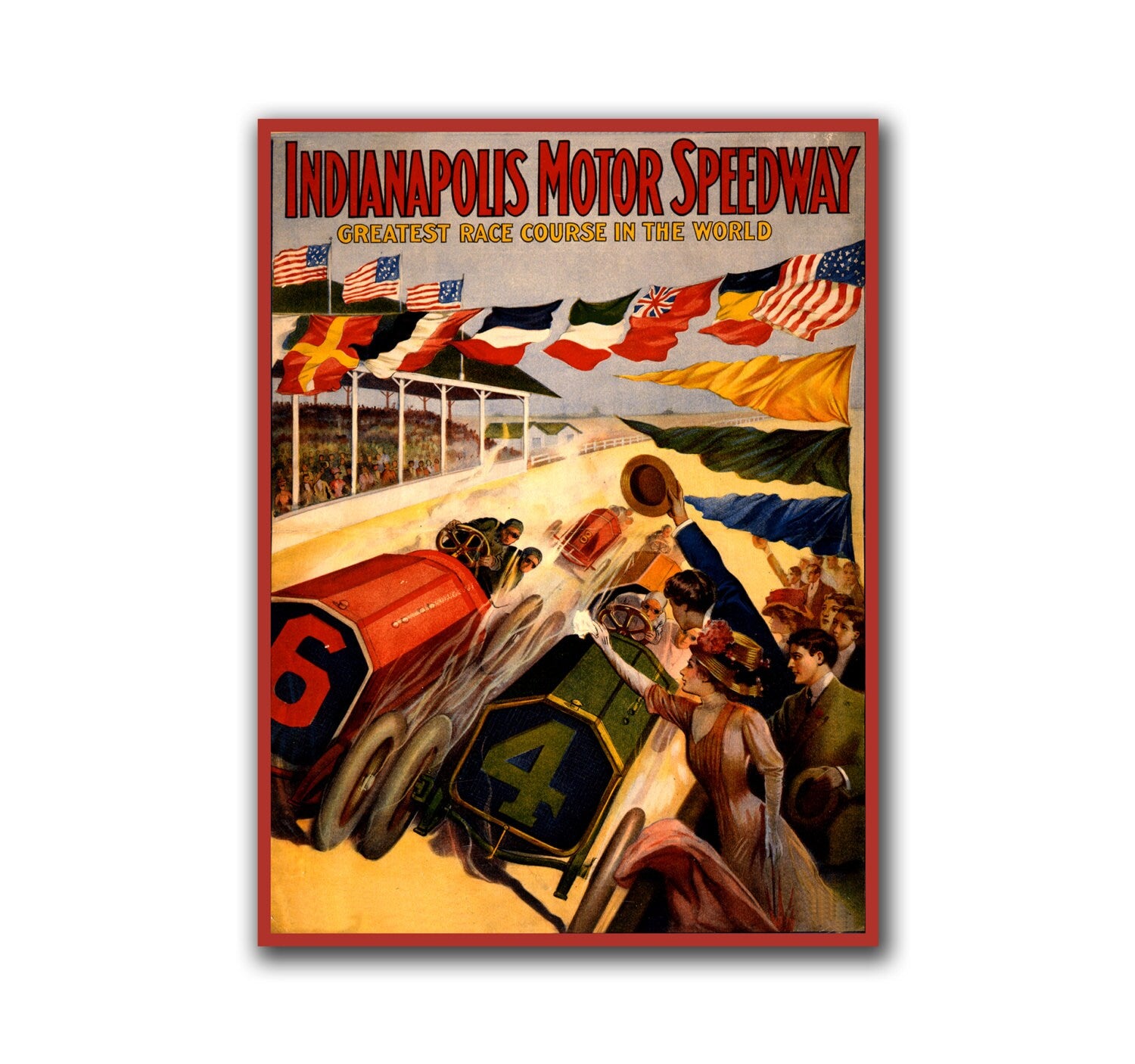 Race Car Vintage Poster Decor Travel Poster Sports Wall Art Print (H76)