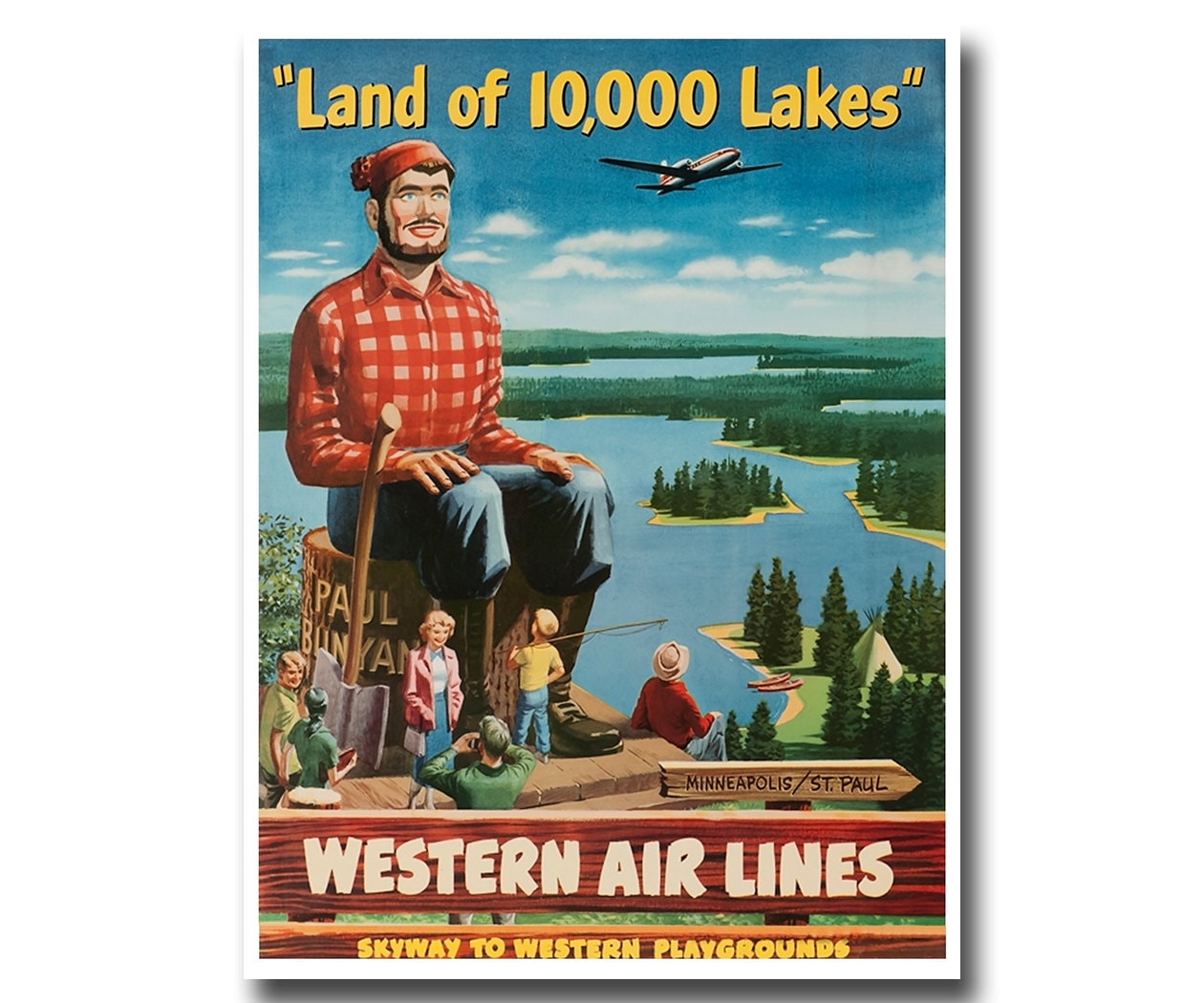 Minnesota Art Print Travel Poster Minneapolis St. Paul Vintage Home Decor (XR874)