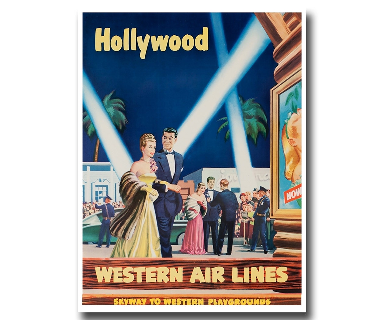 Hollywood Art Print Travel Poster Los Angeles LA Vintage Home Decor (XR873)