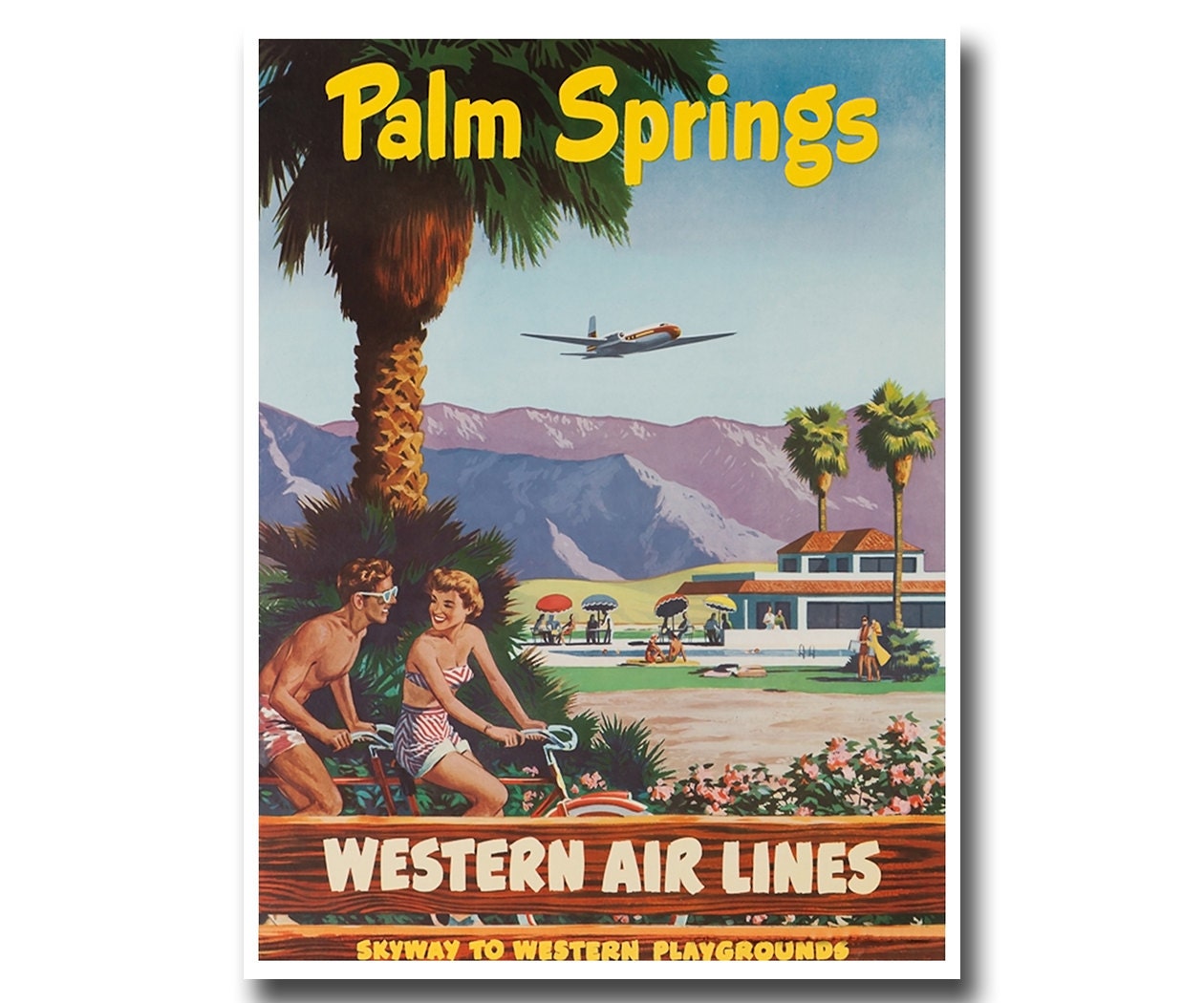 Palm Springs Art Print Travel Poster Vintage Home Decor (XR871)