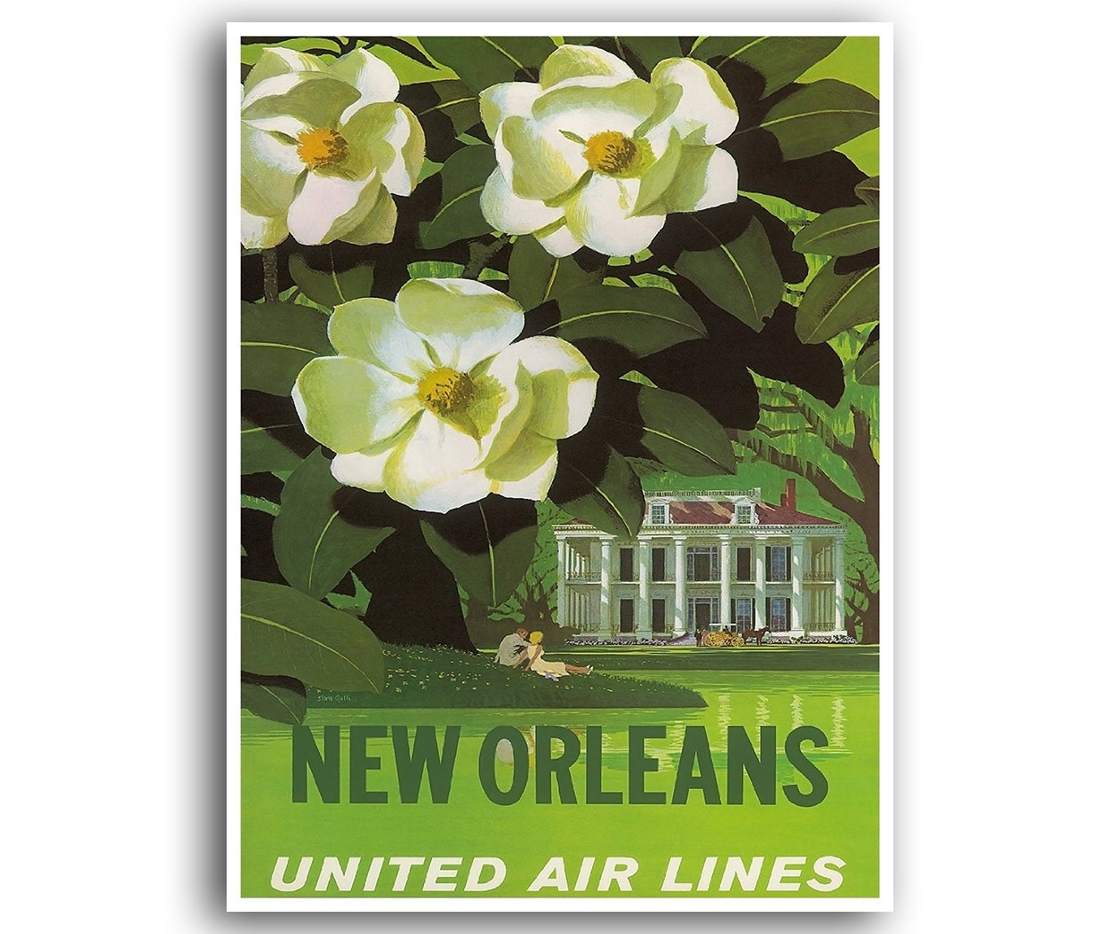 New Orleans Souvenir Art Print Travel Poster Vintage Home Decor (XR861)