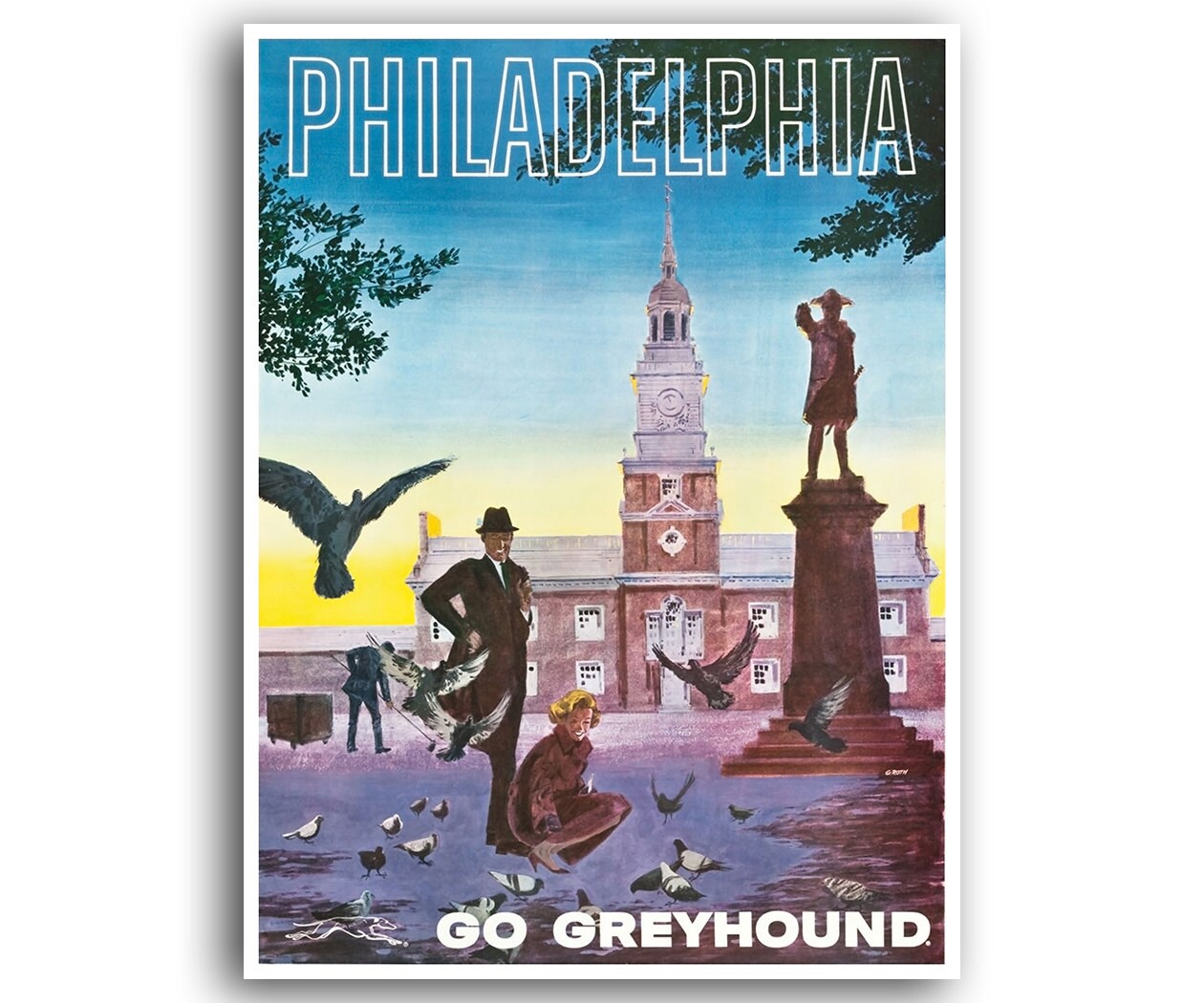 Philadelphia Art Print Travel Poster Retro Home Decor (XR852)