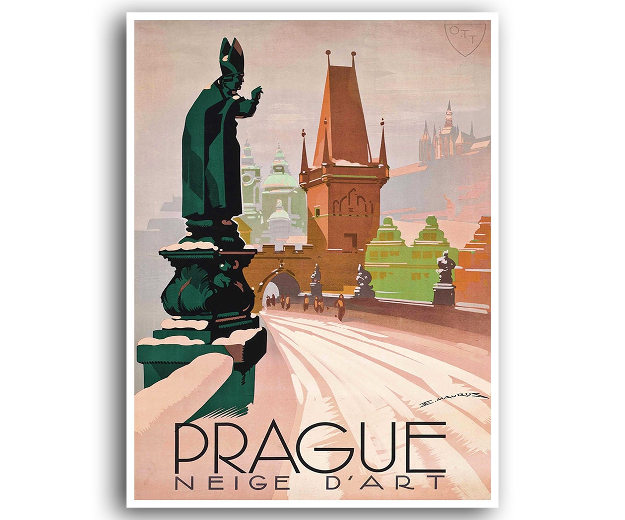 Prague Art Czech Travel Poster Home Decor Retro Print (XR700)