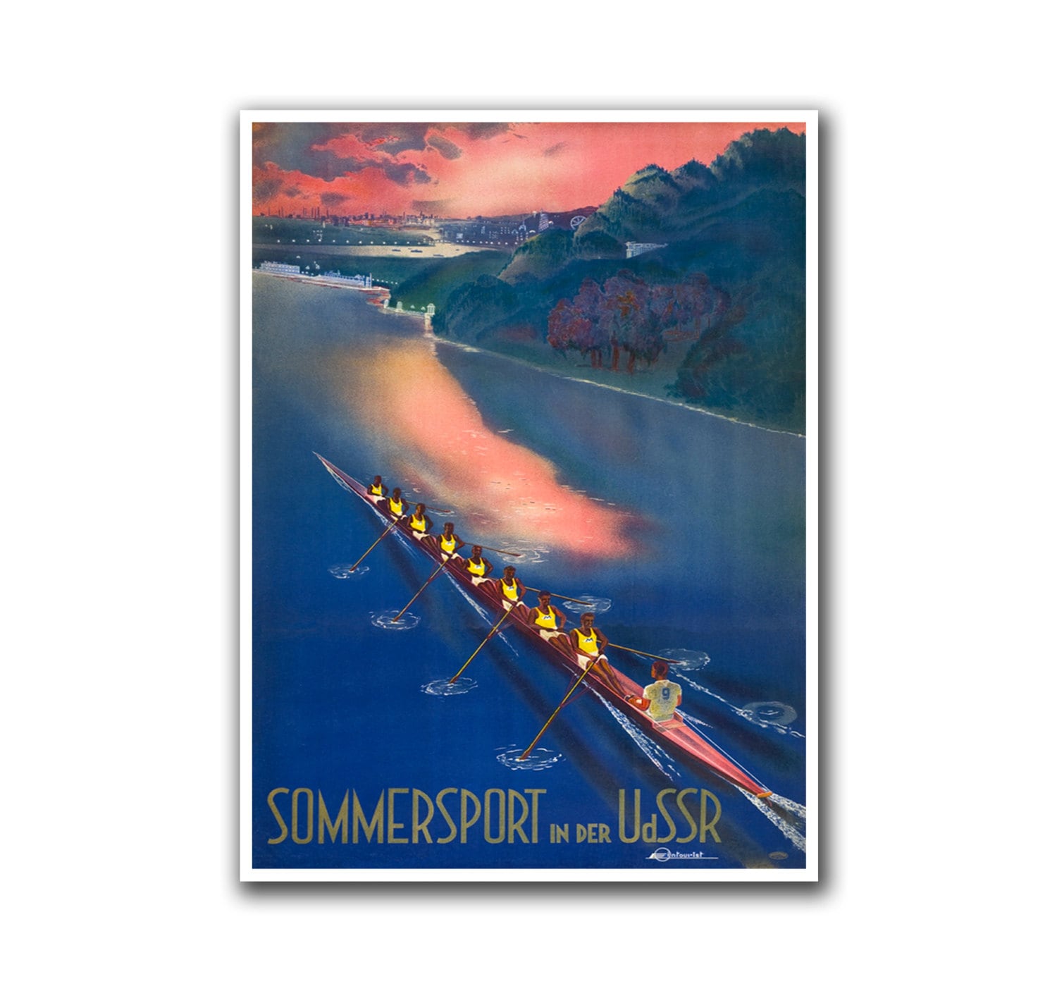 Crew Team Poster Vintage College Athletics Print Sport Home Decor (327)