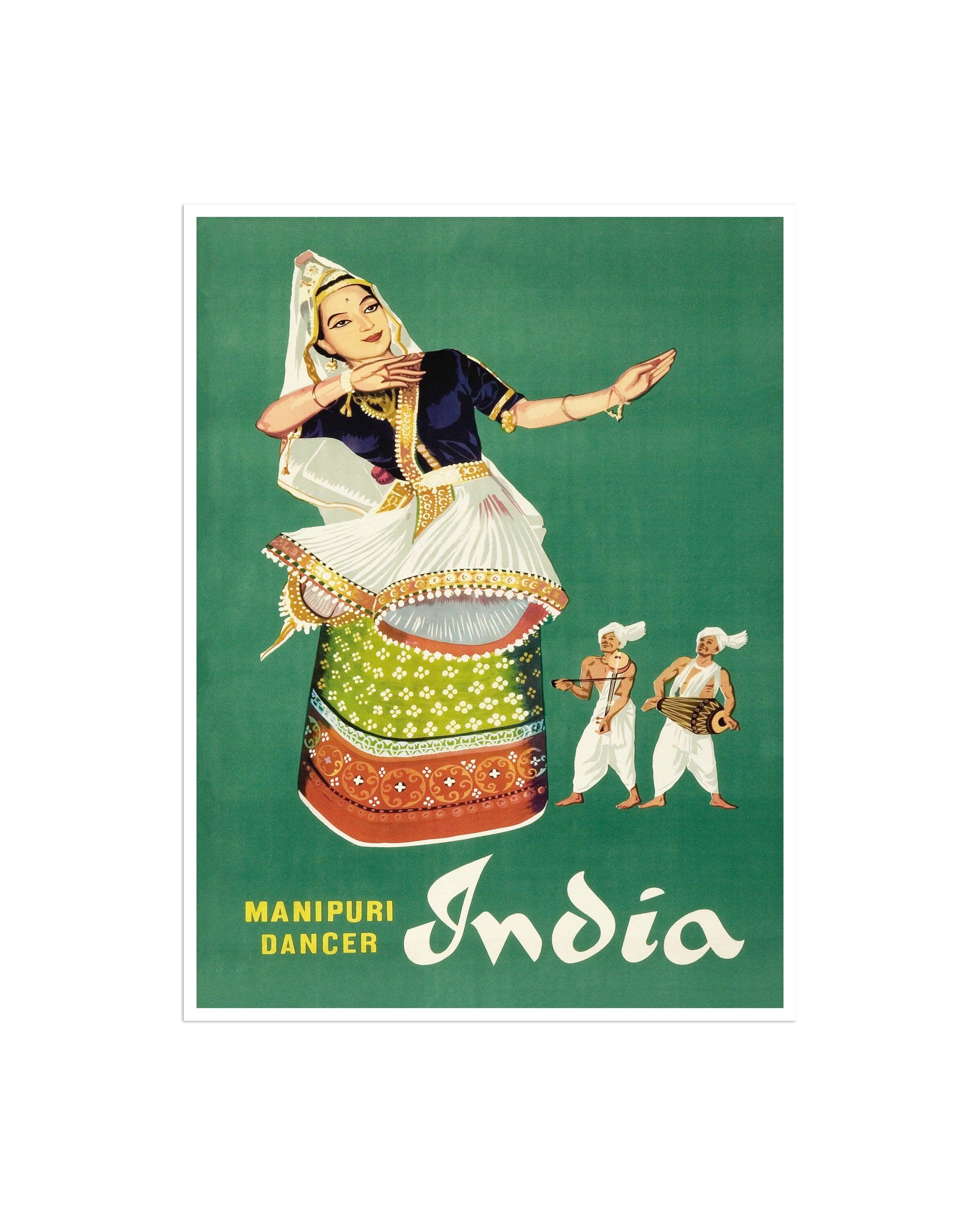 India Travel Poster Manipuri Dancer Art Print (XR2554)a