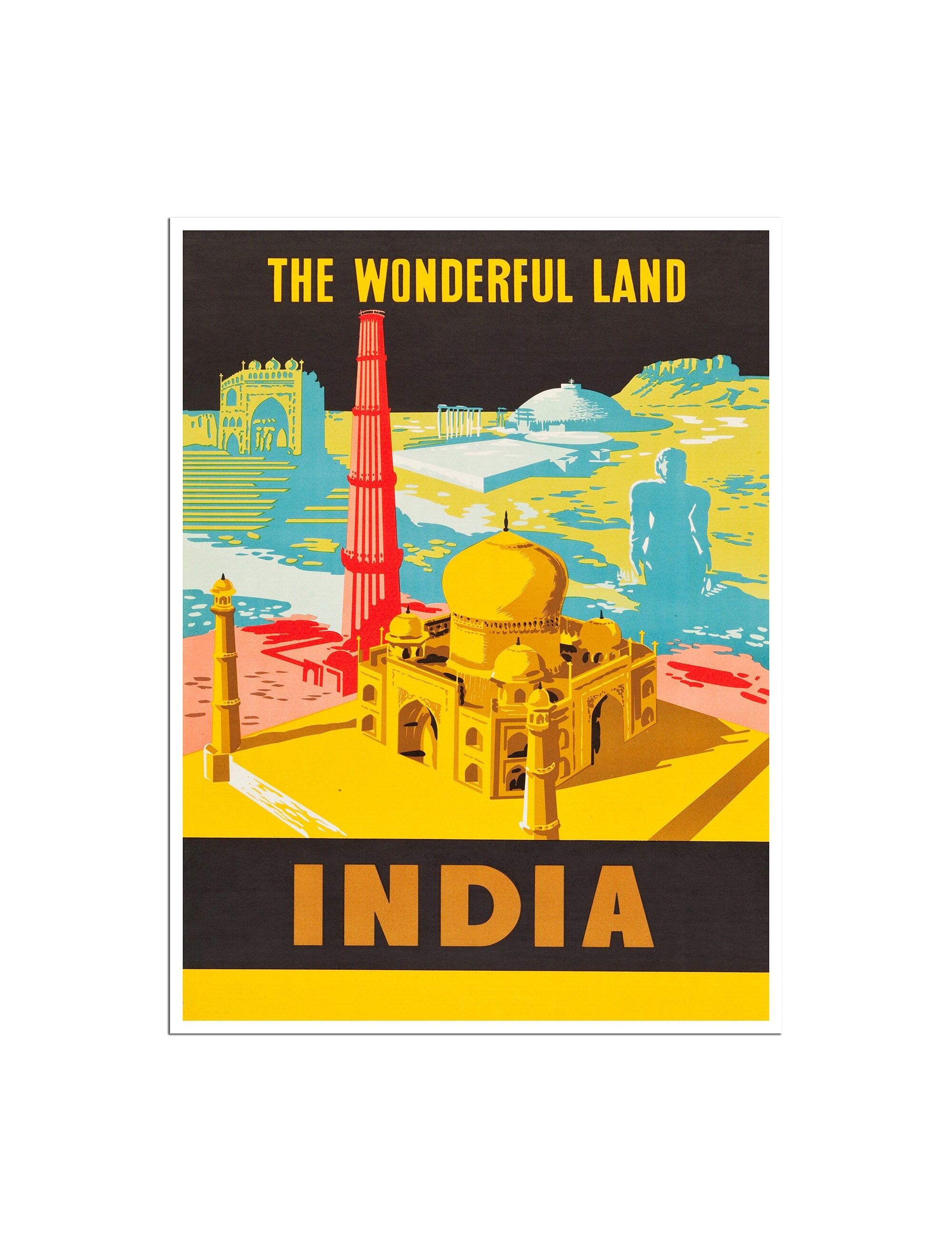 India Travel Poster Indian Landmarks Art Print Home Decor For Wall (XR2538)